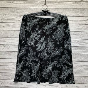 Black and white toile dress skirt